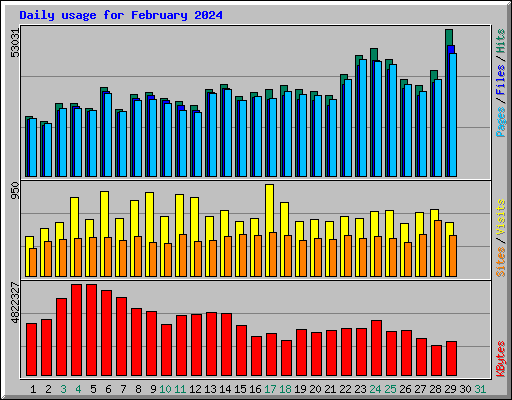 Daily usage for February 2024