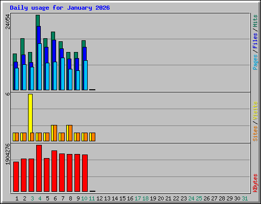 Daily usage for January 2026