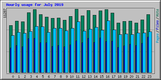 Hourly usage for July 2019