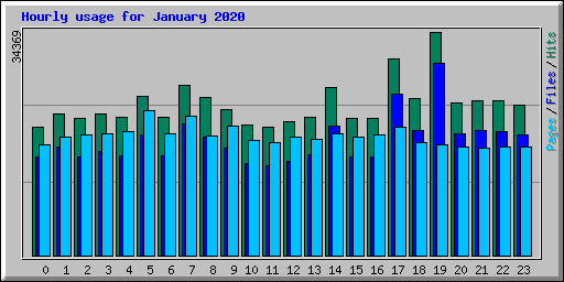 Hourly usage for January 2020